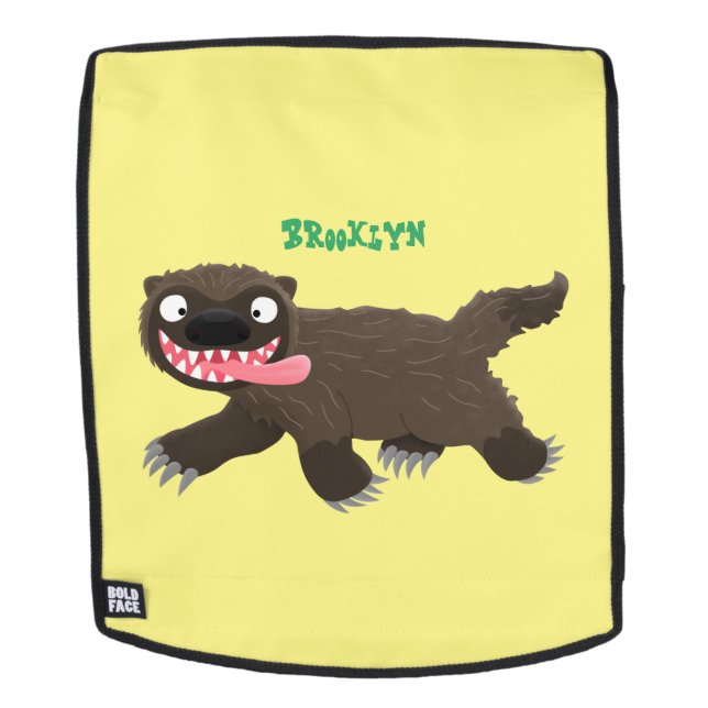 Funny hungrig Wolverine tierischer Cartoon Rucksack (Abnehmbare Front)
