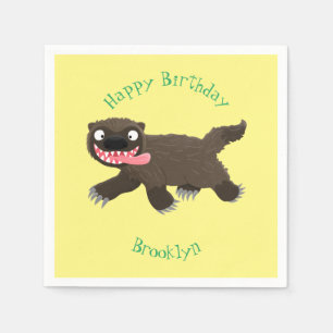 Funny hungrig Wolverine tierischer Cartoon Serviette