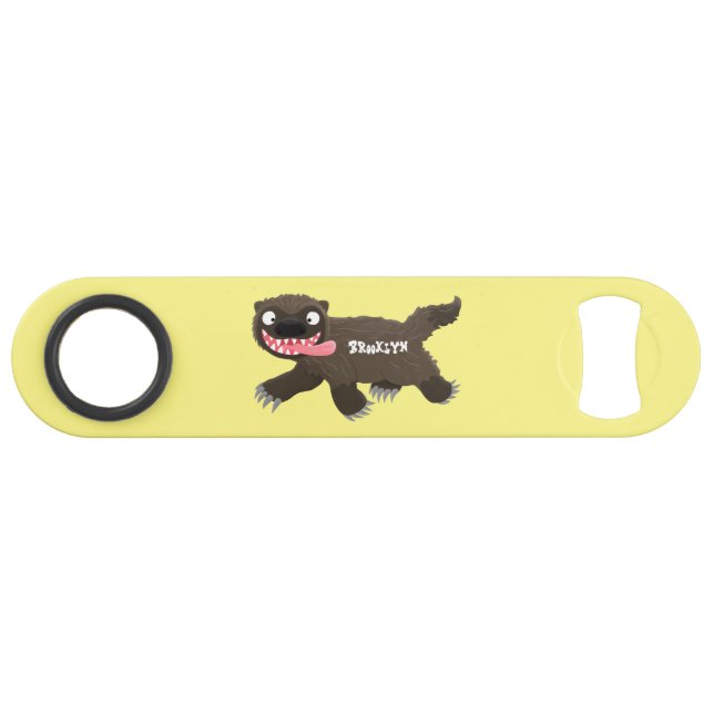 Funny hungrig Wolverine tierischer Cartoon Speed Flaschenöffner (Vorderseite (Horizontal))