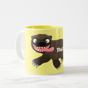Funny hungrig Wolverine tierischer Cartoon Zweifarbige Tasse
