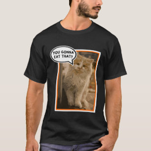 Funny Hungy Kitty Cat Artistic T-Shirt
