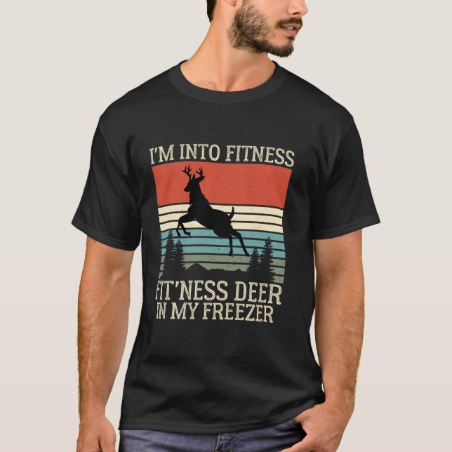 Funny Hunter Ich bin in die Fitness, die Ness Hirs T-Shirt (Vorderseite)