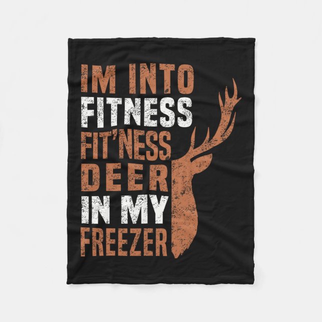 Funny Hunter Vater Ich bin in Fitness Deer Freezer Fleecedecke (Vorderseite)