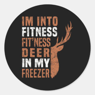 Funny Hunter Vater Ich bin in Fitness Deer Freezer Runder Aufkleber