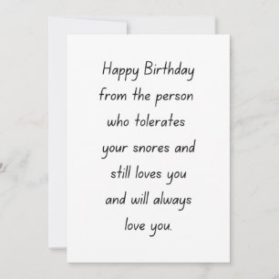 Funny Husband Birthday Card Feiertagskarte