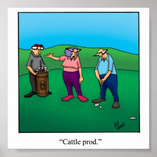 Funny Husband & Ehefrau Golf Poster