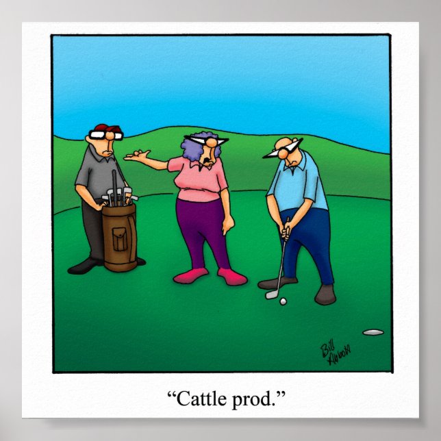 Funny Husband & Ehefrau Golf Poster (Vorne)