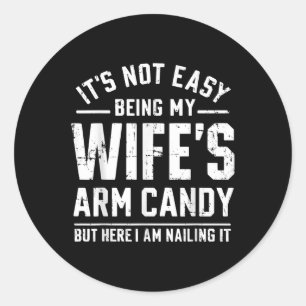 Funny Husband spendet es's ist nicht einfach, Runder Aufkleber