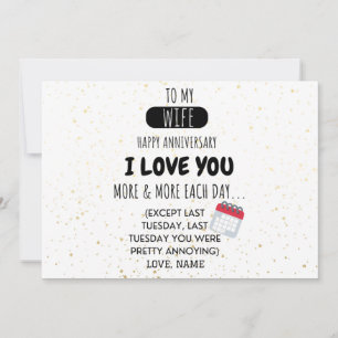 Funny Husband to Ehefrau Spaß Nachricht zum Jahres