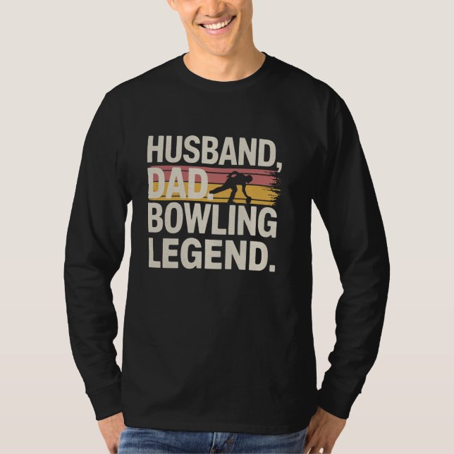 Funny Husband Vater Bowling Legend Retro Bowling H T-Shirt (Vorderseite)