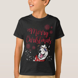 Funny Husky Dog Ugly Xmas frohe Weihnachten T-Shirt