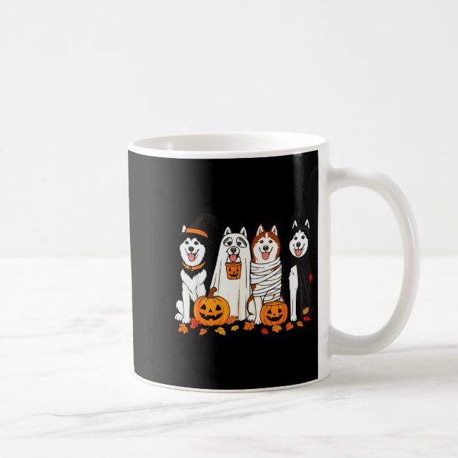 Funny Husky Ghost Dogs Halloween Dog Soky  Kaffeetasse (Rechts)
