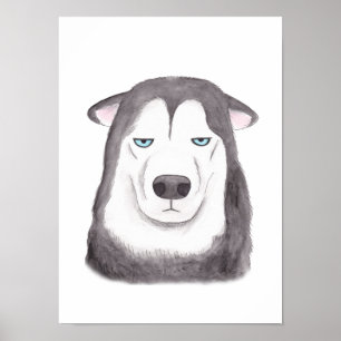 Funny Husky Poster Husky Dog Funny Dog Gesicht