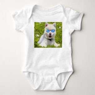 Funny Husky Puppy Baby Strampler