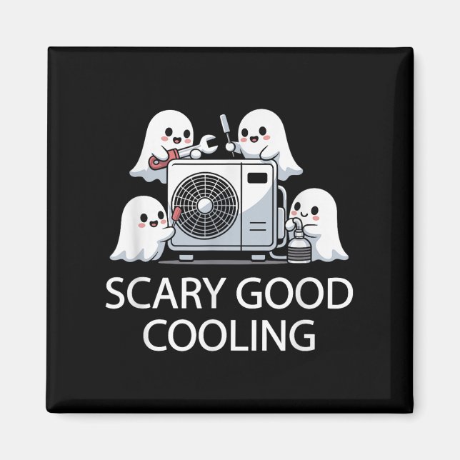 Funny Hvac Technician Ghost Halloween Kostüm Soky Magnet (Vorne)