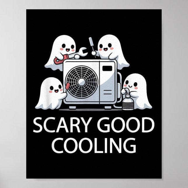 Funny Hvac Technician Ghost Halloween Kostüm Soky Poster (Vorne)