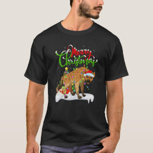 Funny Hyena Animal Lover Xmas Lighting Hyena Chris T-Shirt