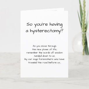 Funny Hysterectomy Get Well Card Karte