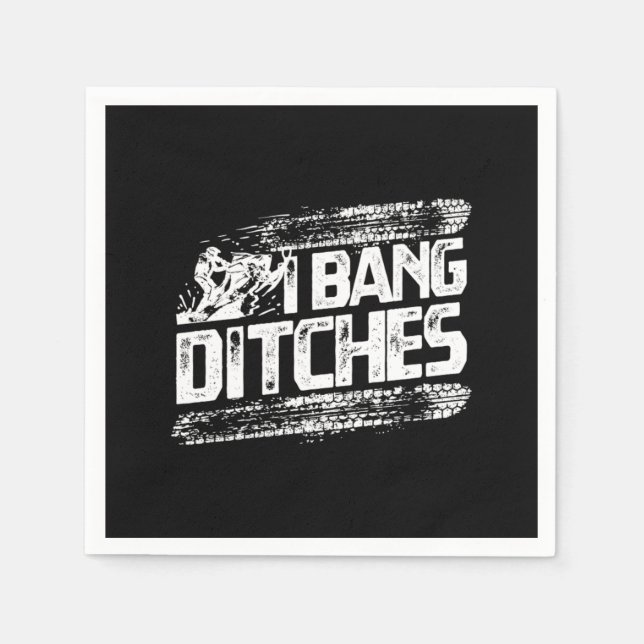 Funny I Bang Ditches Snowmobile Rider Serviette (Vorderseite)