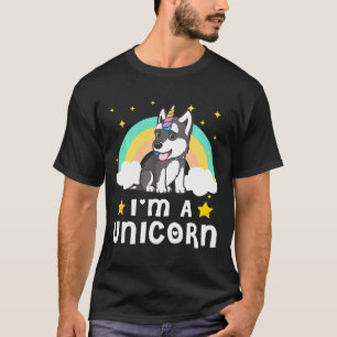 Funny I bin ein Einhorn Sibirischer Husky Hund T-Shirt