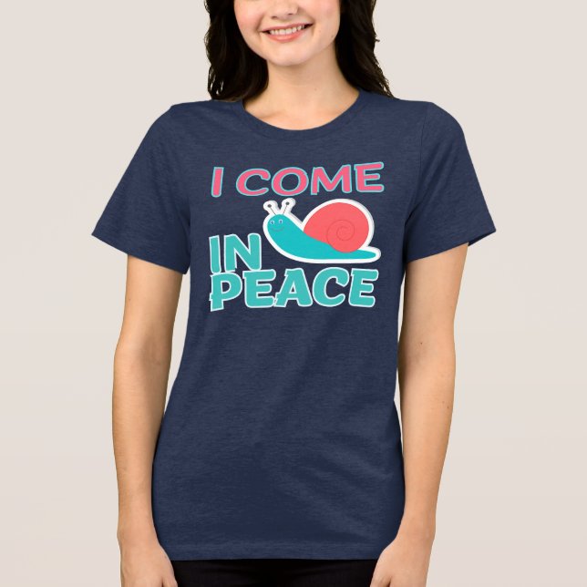Funny "I com in peace" Funny Quote Match Couple Tri-Blend Shirt (Vorderseite)