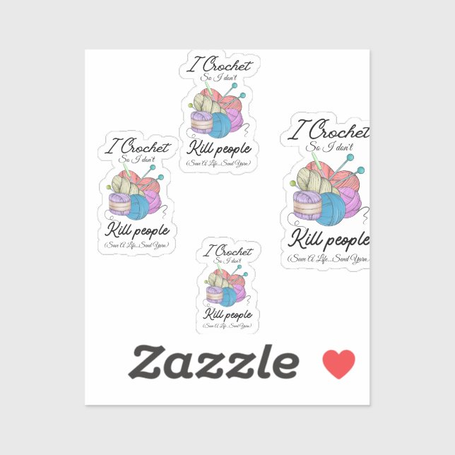 Funny I Crochet Save A Life Yarn Art Aufkleber (Blatt)
