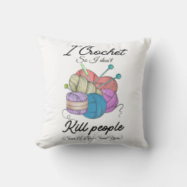 Funny I Crochet Save A Life Yarn Art Kissen