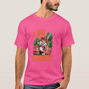 Funny I Dig Carroons für Kaninchen Lover Heimtiere T-Shirt