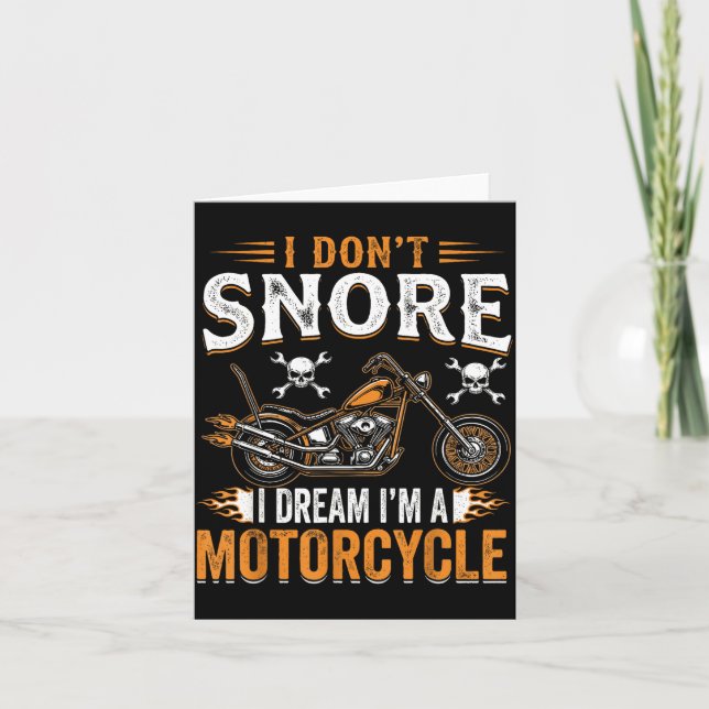 Funny I Don't Snore I Dream I'm A Motorcycle Biker Karte (Vorderseite)