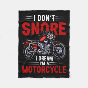 Funny I Don't Snore I Dream I'm A Motorrad Snori Fleecedecke