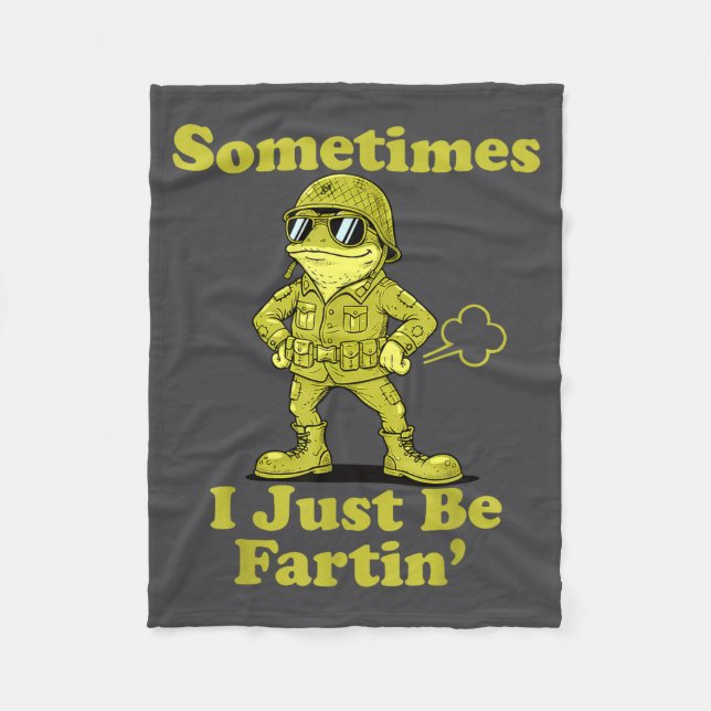 Funny I Frog Humor Sarcastic Sometimes Just Fartin Fleecedecke (Vorderseite)