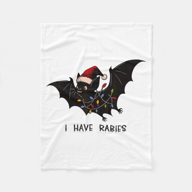 Funny I Have Rabies Christmas Bat Matching Holiday Fleecedecke (Vorderseite)