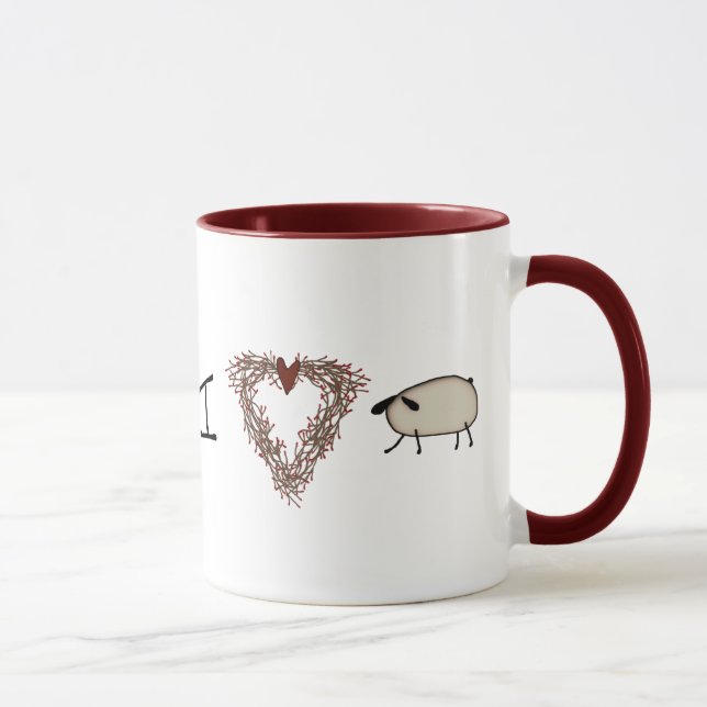 Funny I Heart Ewe Tasse (Rechts)