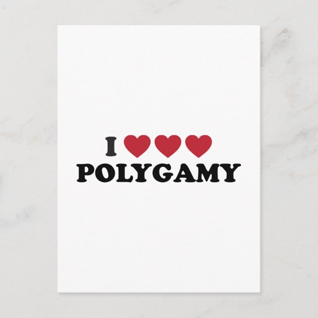 Funny I Heart Polygamy Postkarte (Vorderseite)
