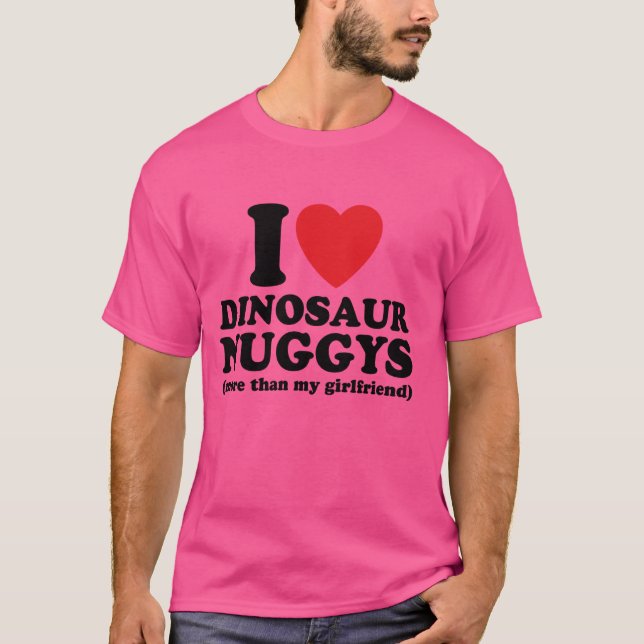 Funny I Herz I Liebe Dinosaur Chicken Nuggets Nugg T-Shirt (Vorderseite)