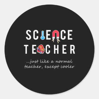 Funny I Herz Liebe Science & Biology Lehrer Gesche Runder Aufkleber