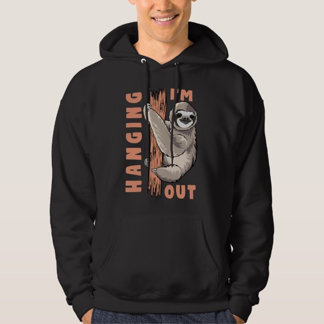 Funny I hing out Sloth Hoodie (Vorderseite)