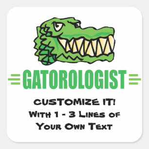Funny I Liebe Alligators Quadratischer Aufkleber