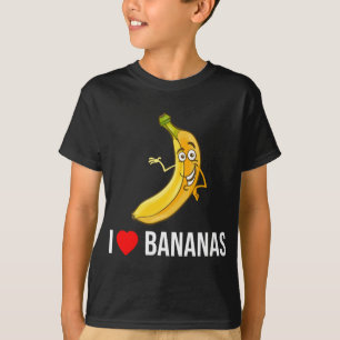 Funny I Liebe Bananas Herz Banana Tropisches Obst  T-Shirt