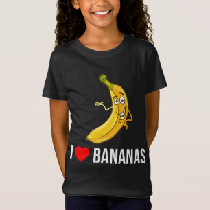 Funny I Liebe Bananas Herz Banana Tropisches Obst T-Shirt