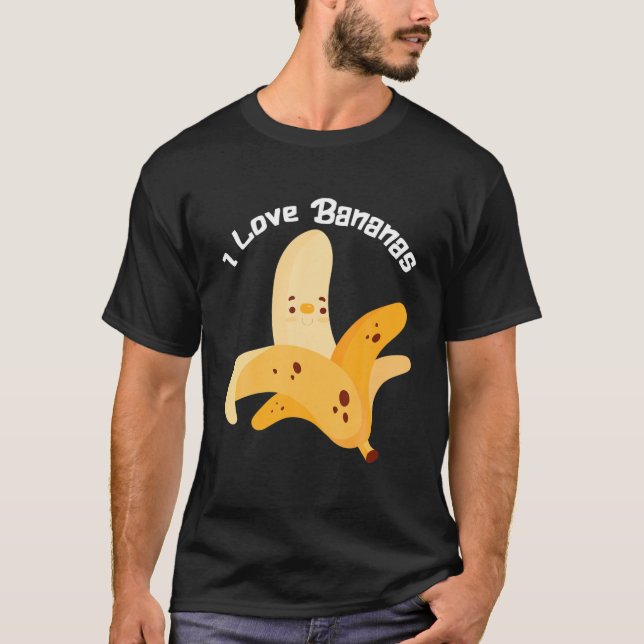 Funny I Liebe Bananas Trendy Banana Tropical Fruch T-Shirt (Vorderseite)