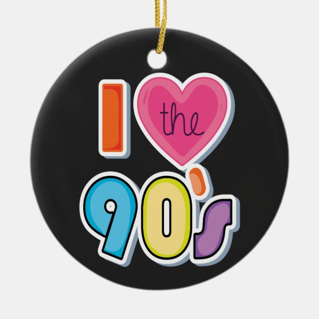 Funny I Liebe Die 90er, 1990er Theme Party Keramik Ornament (Vorne)