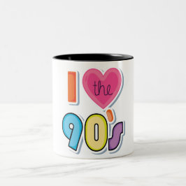 Funny I Liebe Die 90er, 1990er Theme Party Zweifarbige Tasse