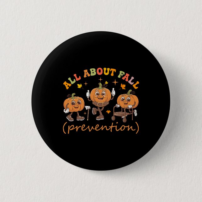Funny I Liebe Fall Prevention Erntedank Pumpkins Button (Vorderseite)