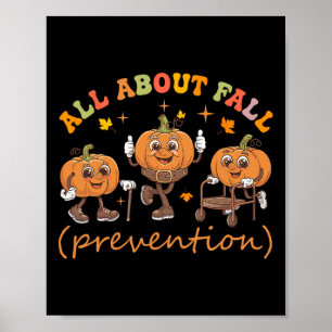 Funny I Liebe Fall Prevention Erntedank Pumpkins Poster