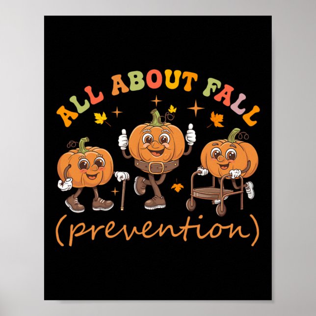 Funny I Liebe Fall Prevention Erntedank Pumpkins Poster (Vorne)