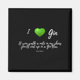 Funny I Liebe Gin Drinker Herz Grafik Party Gesche Magnet