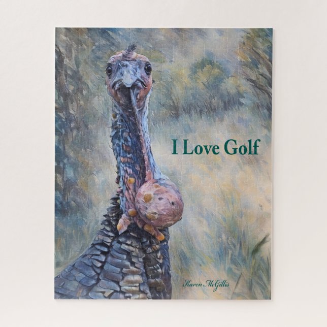 Funny I Liebe Golf Wild Türkei Puzzle (Vertikal)
