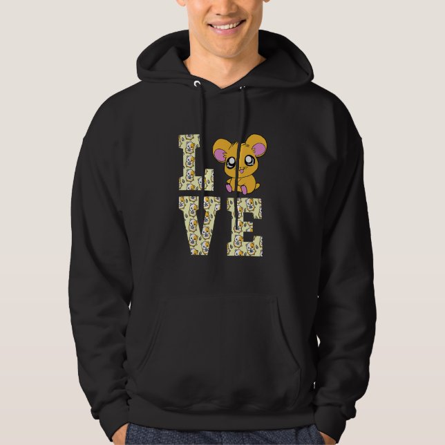 Funny I Liebe Hamsters Gegenwart Niedlich Hamster  Hoodie (Vorderseite)