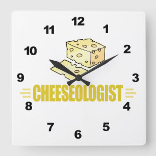 Funny I Liebe Käse Quadratische Wanduhr